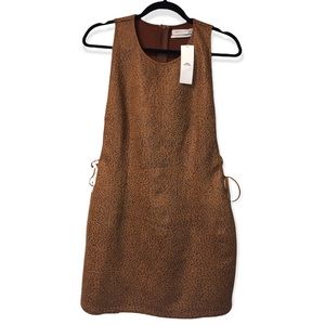 Urban outfitters sleeveless short leopard print cheetah camel dress L short NWTS
